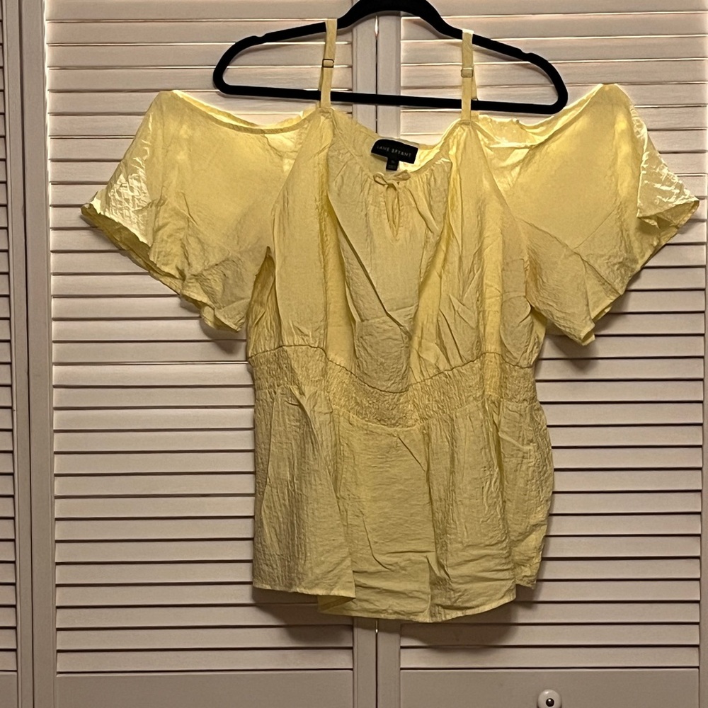 Lane Bryant Yellow Off-Shoulder Blouse